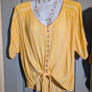 Sunny Yellow Women's Button-Down Blouse